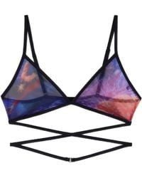Sunnei - Triangel Bralette Met Mesh - Lyst