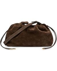 Marella - Ruched-Detail Suede Clutch Bag - Lyst