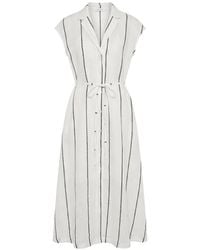 MEIMEIJ - Robe Mi-Longue Ceinturée À Rayures - Lyst
