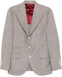 Brunello Cucinelli - Three-Button Wool Blazer - Lyst