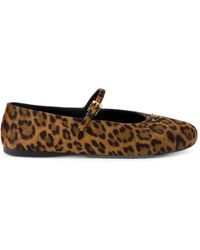 Prada - Printed Leather Ballerinas - Lyst