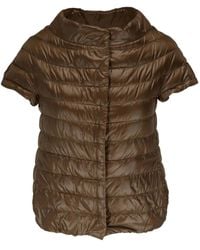 Herno - Short-Sleeve Quilted Down Jacket - Lyst