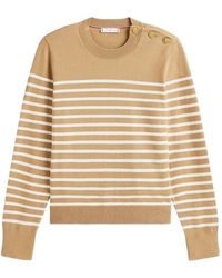 Tommy Hilfiger - Striped Button-Detail Sweater - Lyst