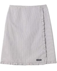 Miu Miu - Ruched Check Skirt - Lyst