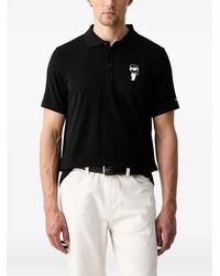 KARL LAGERFELD - Ikonik Patch-Detail Polo Shirt - Lyst