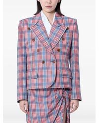 Vivienne Westwood - Check-Pattern Double-Breasted Blazer - Lyst