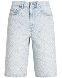 CASABLANCA - Rhinestone-Embellished Monogram Shorts - Lyst