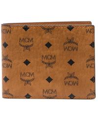 MCM - Portafoglio Bi-Fold Con Logo - Lyst