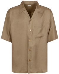 Saint Laurent - Geometric-Print Silk Shirt - Lyst