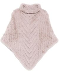 Liu Jo - Poncho Met Col En Chevron-Patroon - Lyst