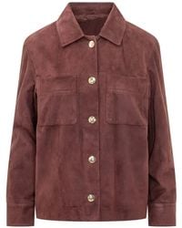 Max Mara - Abisso Button-Up Suede Jacket - Lyst