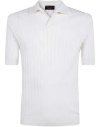 FILIPPO DE LAURENTIIS - Ribbed-Knit Collared T-Shirt - Lyst