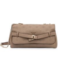 Guess - Monogram-Debossed Buckle-Detail Shoulder Bag - Lyst