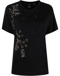 Pinko T-shirt Verfraaid Met Kralen - Zwart