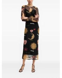 Never Fully Dressed - Long-Sleeve Graphic Midi Dress - Lyst