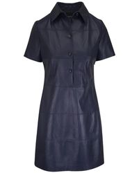 Kiton - Leren Jurk Met Kraag - Lyst
