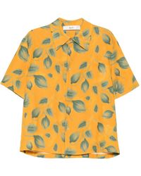 Séfr - Dayot Shirt Met Blader-Print - Lyst