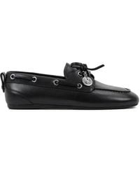 KARL LAGERFELD - Lace-Up Leather Boat Shoes - Lyst