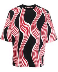 Moncler - T-Shirt Met Abstracte Print - Lyst