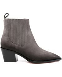 Santoni - Bottines Chelsea En Daim À Bout Pointu 60 Mm - Lyst