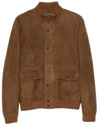 Salvatore Santoro - Ribbed-Trim Suede Jacket - Lyst