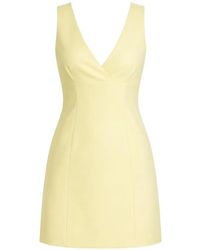 Alice + Olivia - Mandy Plunge-Neck Mini Dress - Lyst