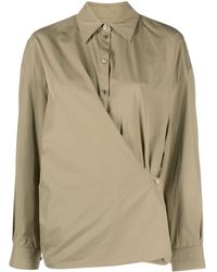 Lemaire - Twisted Wrap Cotton Shirt - Lyst