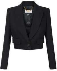Elisabetta Franchi - Wool Cropped Jacket - Lyst