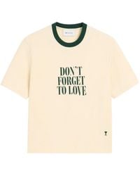 Ami Paris - Printed Cotton Don'T Forget To Love T-Shirt - Lyst
