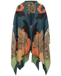Etro - Paisley-Print Draped Poncho - Lyst