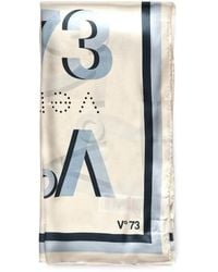 V73 - Logo-Print Silk Scarf - Lyst