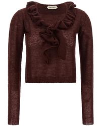 Alberta Ferretti - Pull Crop À Volants - Lyst