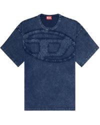 DIESEL - Relaxed Cotton T-Shirt With Oval-D Applique - Lyst