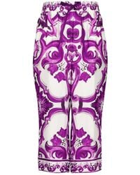 Dolce & Gabbana - Majolica-Print Palazzo Pants - Lyst