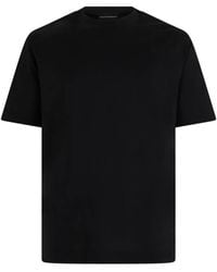 Emporio Armani - Jersey T-Shirt With Micro Eagle Embroidery - Lyst