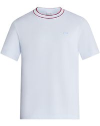 Lacoste - Camiseta de piqué con cuello a rayas - Lyst