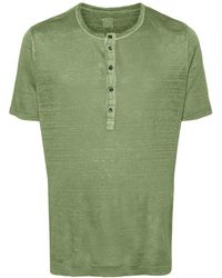 120% Lino - Buttoned Linen T-shirt - Lyst