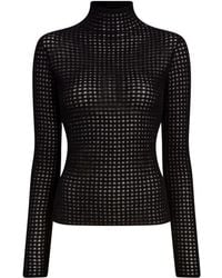 Proenza Schouler - Zella Check-Knit Mock-Neck Jersey - Lyst