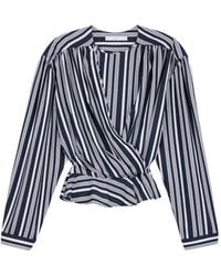 IRO - Uliah Striped Wrap-Style Blouse - Lyst