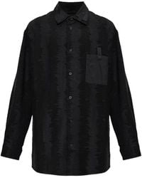 Y-3 - Deco Stitch Distressed-Effect Patch-Pocket Shirt - Lyst