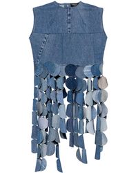 A.W.A.K.E. MODE - Upcycled Disc-fringed Denim Top - Lyst