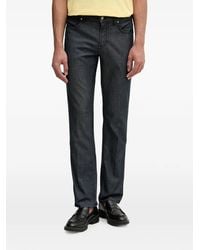 Guess - Logo-Patch Straight-Leg Jeans - Lyst