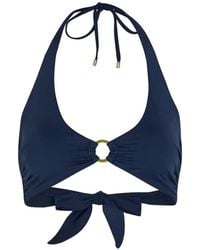Away That Day - Ring-Detail Halterneck Bikini Top - Lyst