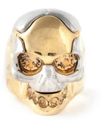 McQueen - Bague De Cocktail Tête De Mort - Lyst