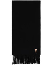 Ami Paris - Wool Scarf With Ami De Coeur Patch - Lyst
