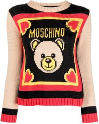 Moschino - Teddy Bear-embroidered Ribbed Jumper - Lyst