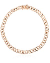 SHAY - 18kt Rose Gold And Diamond Mini 7 Inch Link Bracelet - Lyst