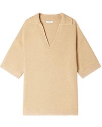 Sandro - Jute-Effect Polo Shirt - Lyst