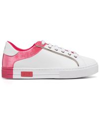 Armani Exchange - Colour-block Leather Lace-up Sneakers - Lyst