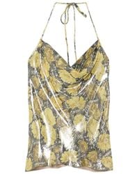 Valentino Garavani - Floral-Print Cowl-Neck Blouse - Lyst